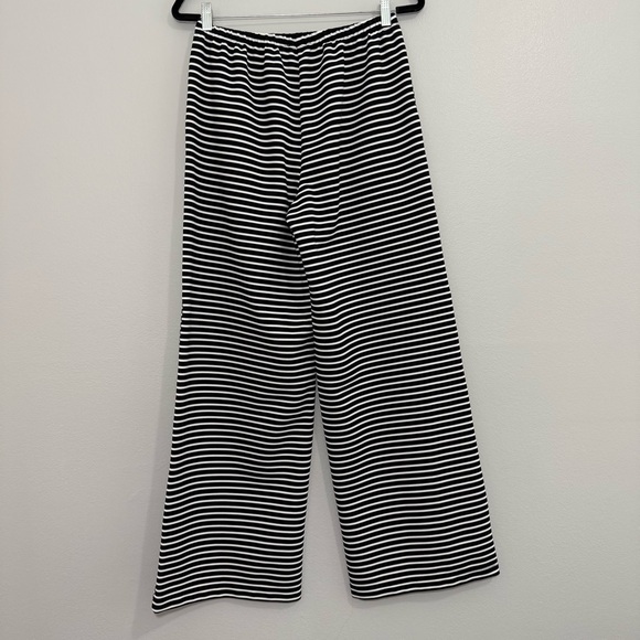 Reformation Olina Knit Pant in Black and White Stripe Drawstring Wide Leg Small - Picture 6 of 10